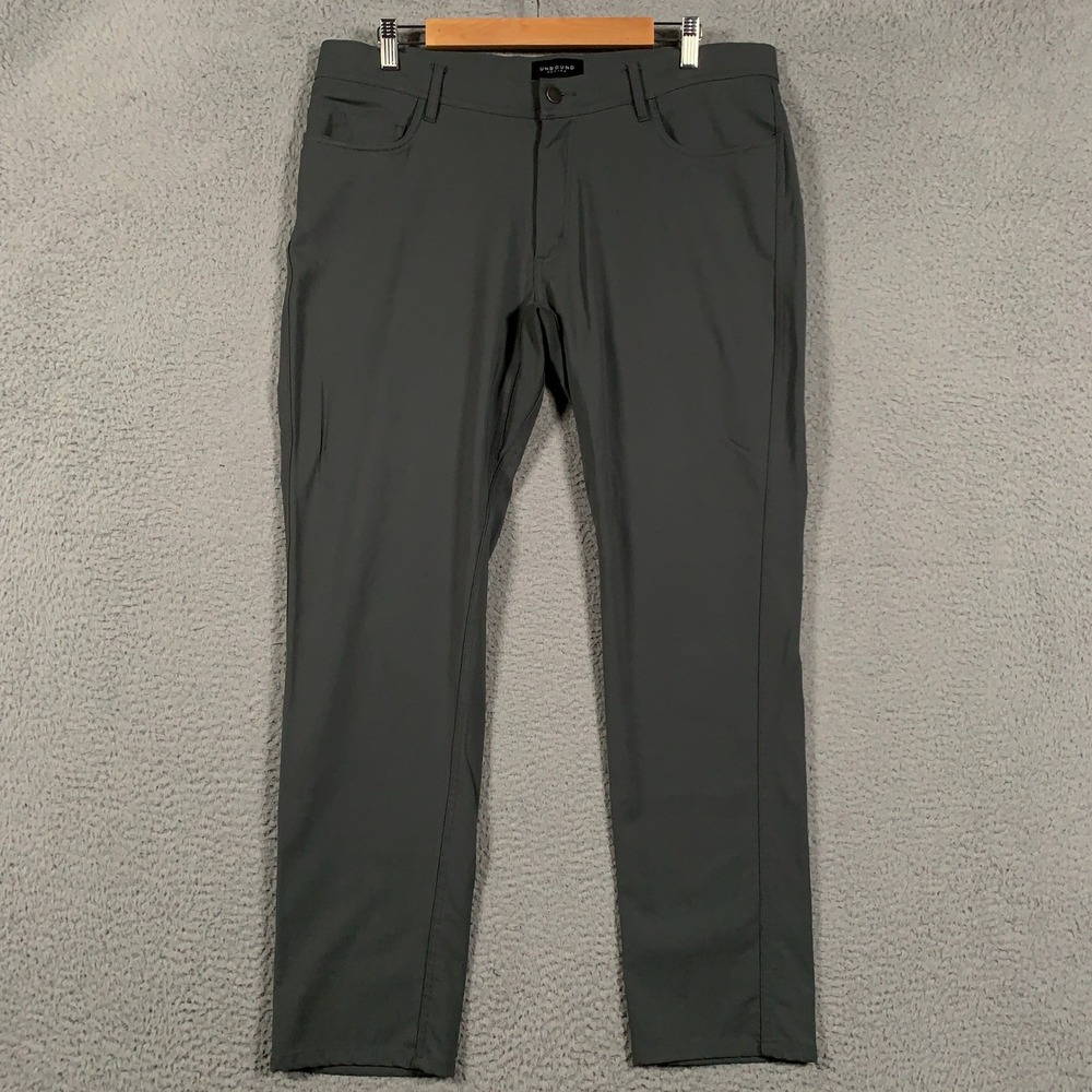 Unbound Merino Pants Men's Size 36x30 Charcoal Grey Wool 5-Pocket Outdoor Travel
